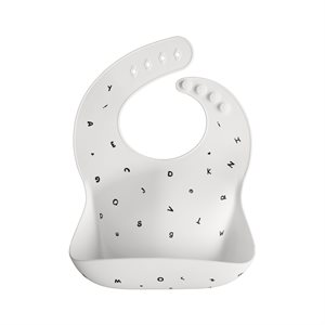 Mushie Silicone Bib - White Letters